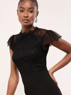 Jumpsuits En Playsuits|Gelegenheidskleding*Lipsy Lace High Neck Short Sleeve Jumpsuit