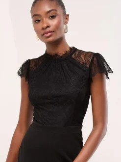 Jumpsuits En Playsuits|Gelegenheidskleding*Lipsy Lace High Neck Short Sleeve Jumpsuit