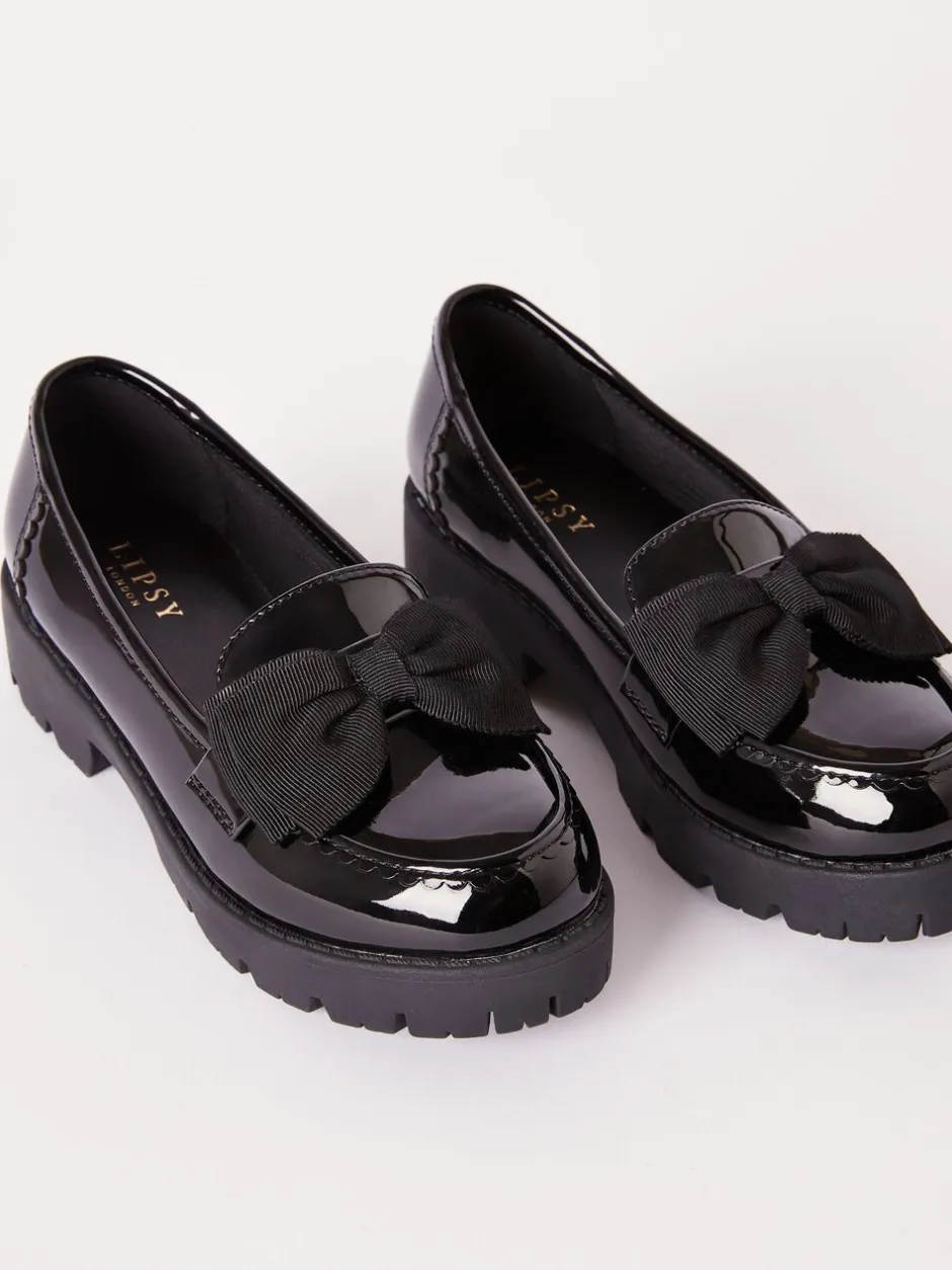 Schoolkleding*Lipsy lakleren instaploafers met dikke strik en school schoenen