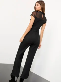 Jumpsuits En Playsuits*Lipsy Mesh Short Sleeve Jumpsuit