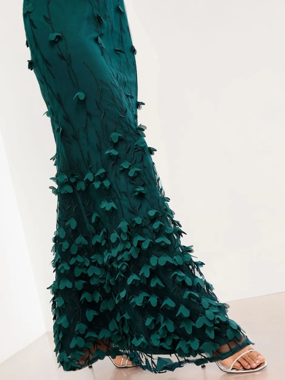 Gelegenheidskleding|Jurken*Lipsy Premium 3D Bloemen Gestructureerde Halter Maxi-jurk