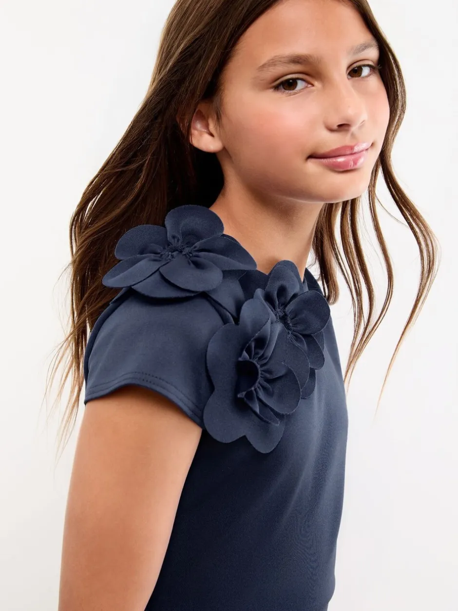 Jurken*Lipsy Scuba 3D Corsage Cap Mouwloze Jurk (5-16jr)