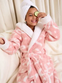 Kamerjassen|Lipsy Soft Touch Borg Bow Hooded Dressing Gown (5-16yrs)