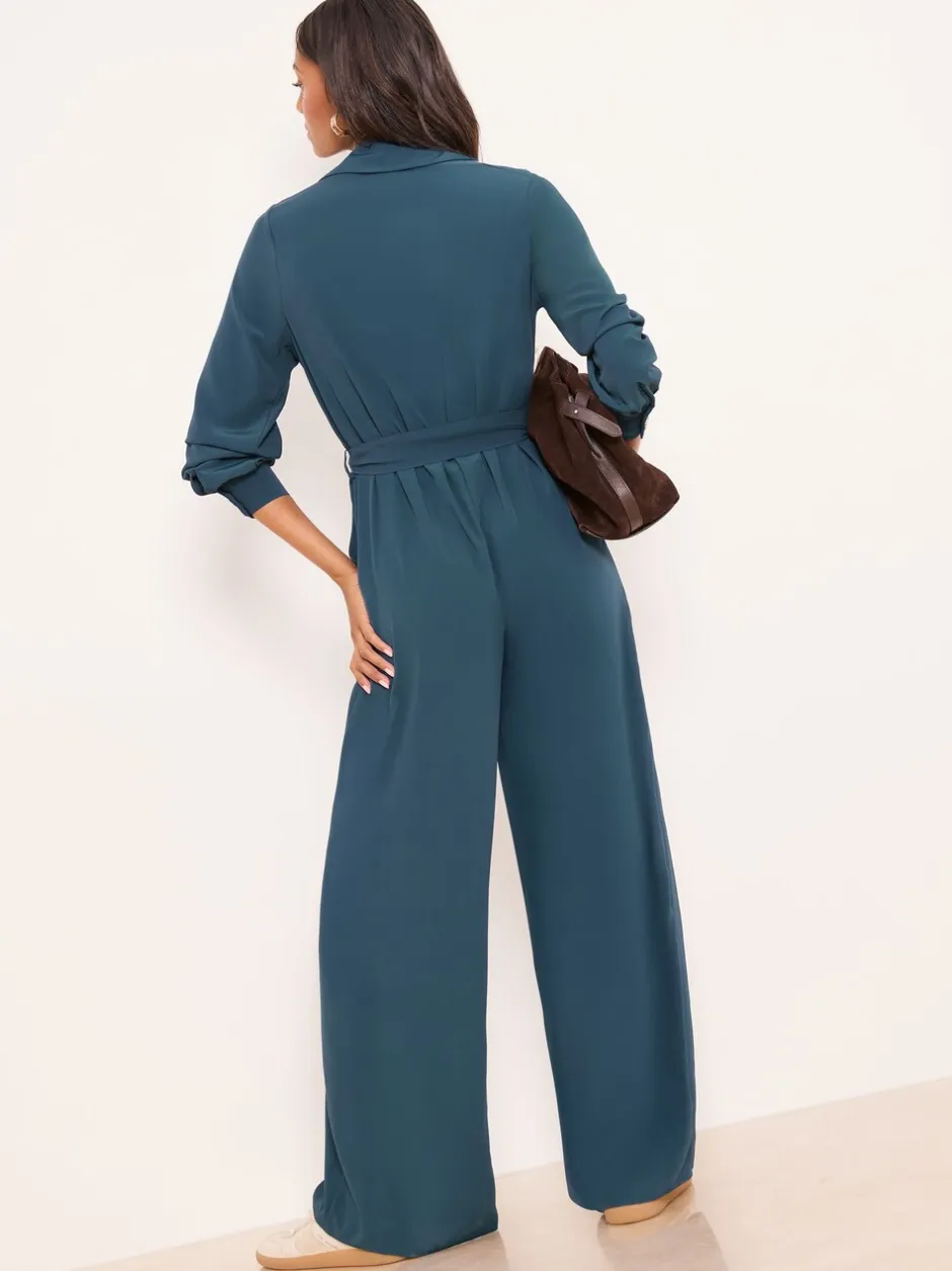 Jumpsuits En Playsuits*Lipsy Utility Belted Military Buttoned V-Neck Jumpsuit