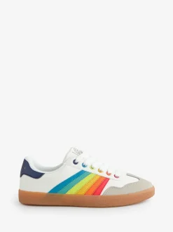 Sneakers|Little Bird by Jools Oliver Gum Sole sneakers met regenboogstrepen