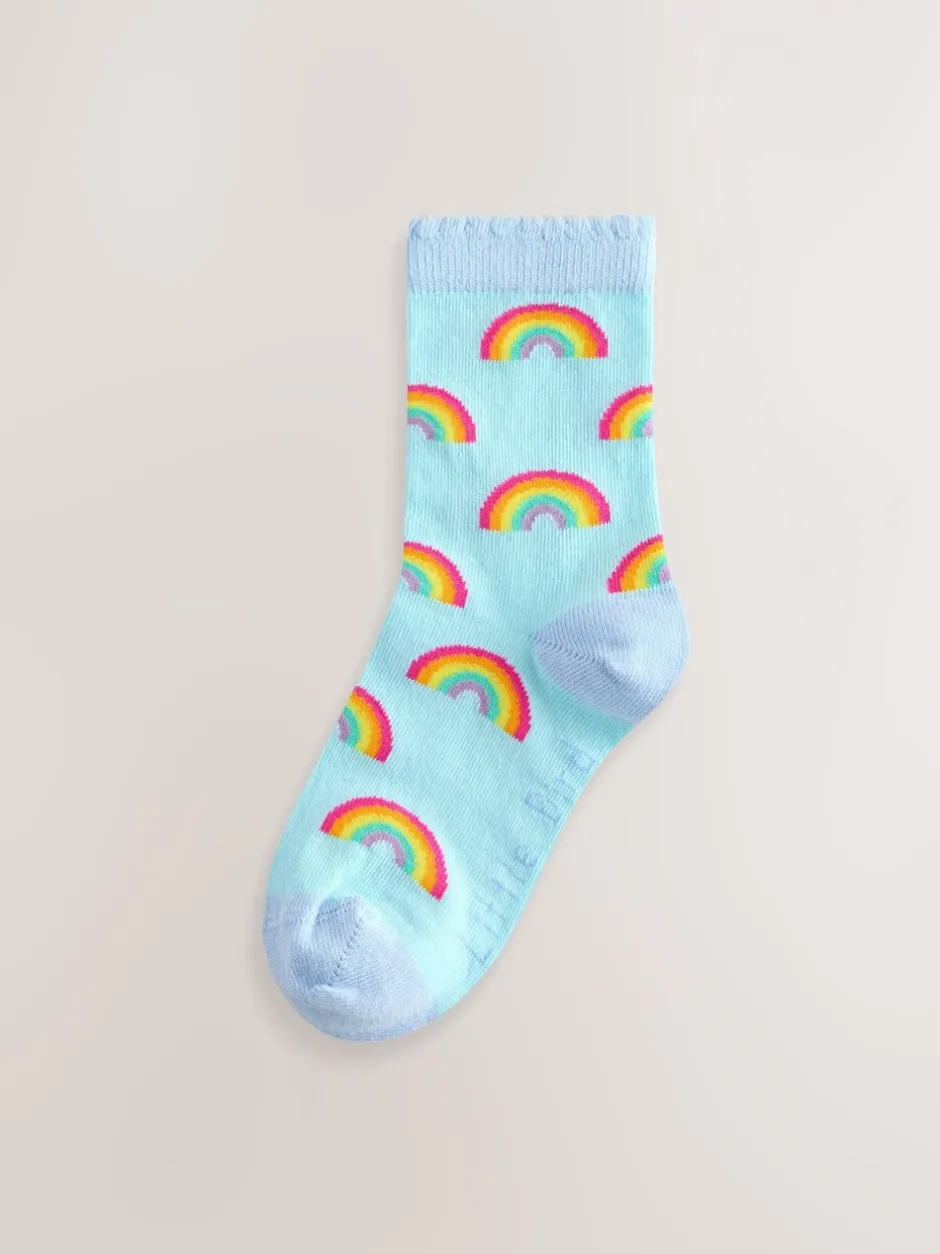 Sokken En Panty's|Sokken En Panty's*Little Bird by Jools Oliver set van 5 paar sokken met regenboogprint