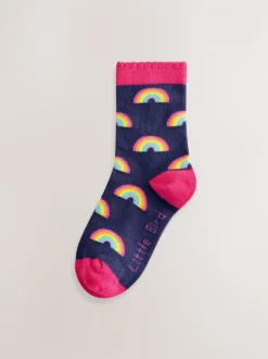 Sokken En Panty's|Sokken En Panty's*Little Bird by Jools Oliver set van 5 paar sokken met regenboogprint