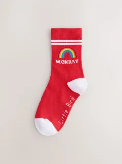Sokken En Panty's|Sokken*Little Bird by Jools Oliver Bright Rainbow Days Of The Week Socks 7 Pack