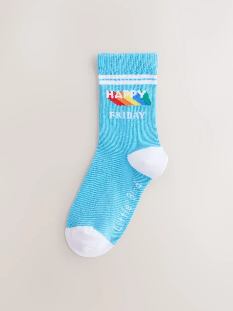 Sokken En Panty's|Sokken*Little Bird by Jools Oliver Bright Rainbow Days Of The Week Socks 7 Pack