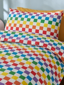 Kinderbeddengoed|Little Bird by Jools Oliver 100% katoenen dekbedovertrek en kussensloopset Dambordmotief