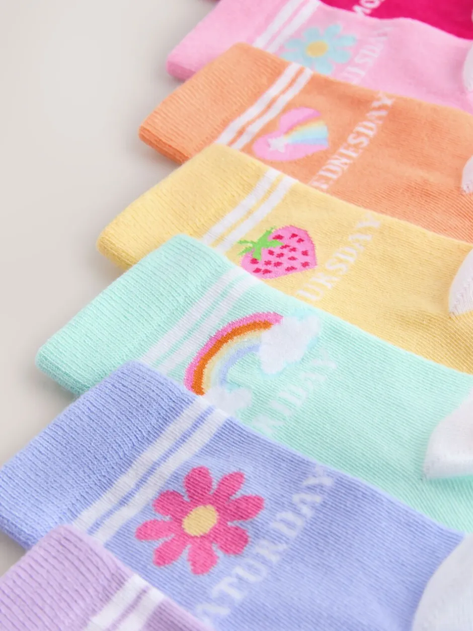 Sokken En Panty's|Sokken En Panty's|Little Bird by Jools Oliver Pastel Rainbow Days Of The Week Socks 7 Pack
