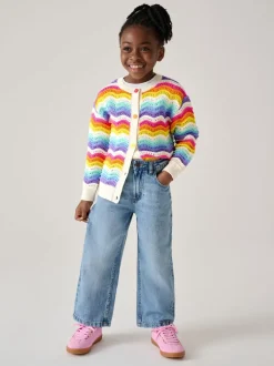 Gebreide Kleding|Little Bird by Jools Oliver 100% katoenen vest met golvende strepen