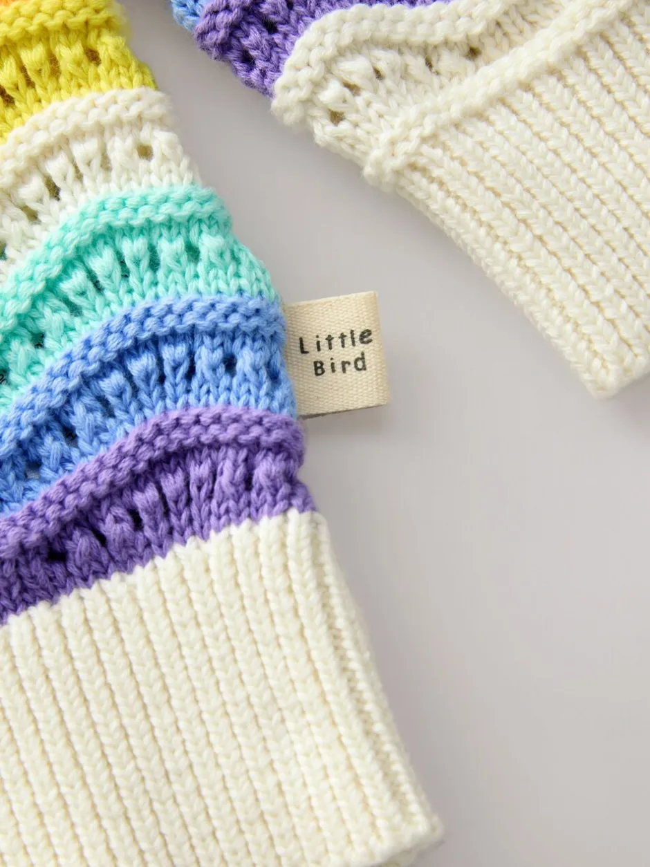 Gebreide Kleding|Little Bird by Jools Oliver 100% katoenen vest met golvende strepen