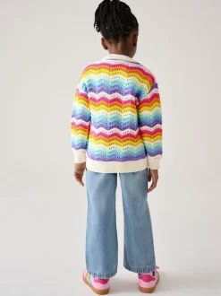Gebreide Kleding|Little Bird by Jools Oliver 100% katoenen vest met golvende strepen
