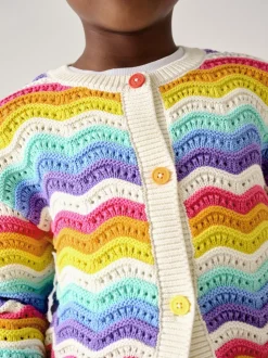 Gebreide Kleding|Little Bird by Jools Oliver 100% katoenen vest met golvende strepen
