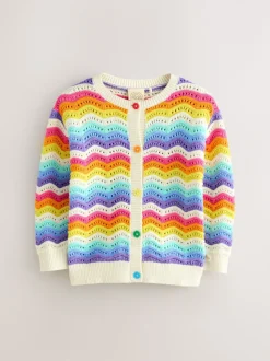 Gebreide Kleding|Little Bird by Jools Oliver 100% katoenen vest met golvende strepen