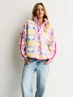 Hoody's En Sweatshirts|Little Bird by Jools Oliver Heart Colourblock Borg Fleece