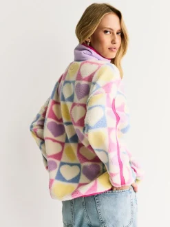 Hoody's En Sweatshirts|Little Bird by Jools Oliver Heart Colourblock Borg Fleece