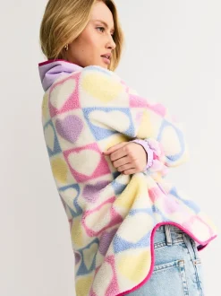Hoody's En Sweatshirts|Little Bird by Jools Oliver Heart Colourblock Borg Fleece