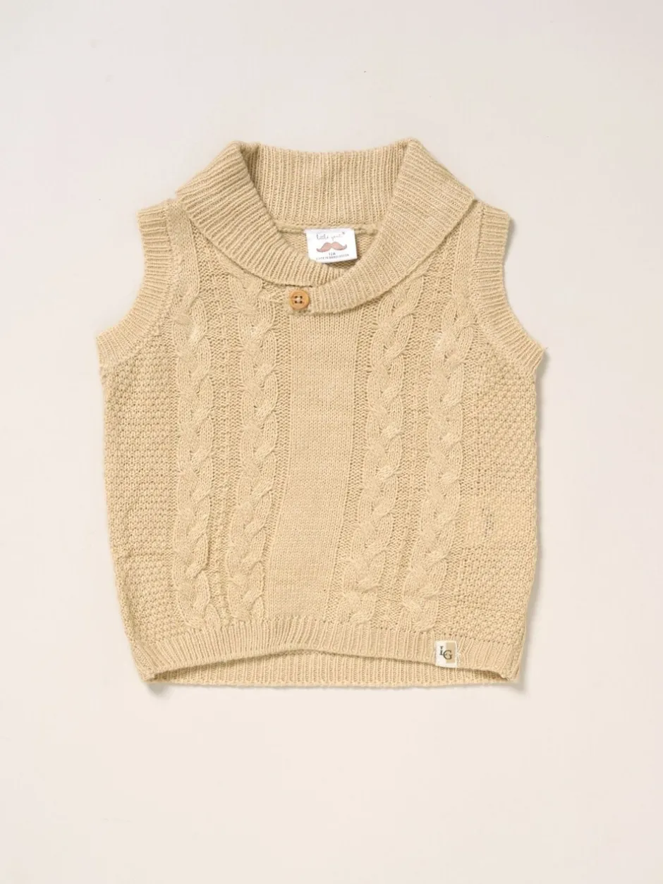 Shirts*Little Gent True Knit Vest, Bodysuit, Trousers and Bow Tie Brown Set