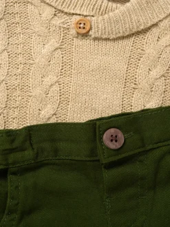 Shirts*Little Gent True Knit Vest, Bodysuit, Trousers and Bow Tie Brown Set