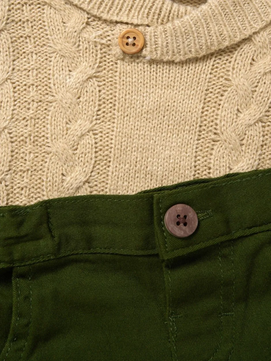 Shirts*Little Gent True Knit Vest, Bodysuit, Trousers and Bow Tie Brown Set