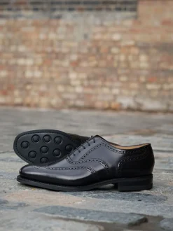 Schoenen|Formele Schoenen|Loake 302brg Oxford-brogues van zwart gepolijst leer
