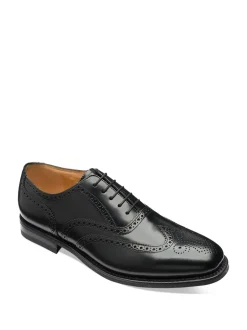 Schoenen|Formele Schoenen|Loake 302brg Oxford-brogues van zwart gepolijst leer