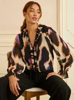 Blouses En Overhemden|Tops En T-Shirts|Love & Roses blouse met lange mouwen en inkeping