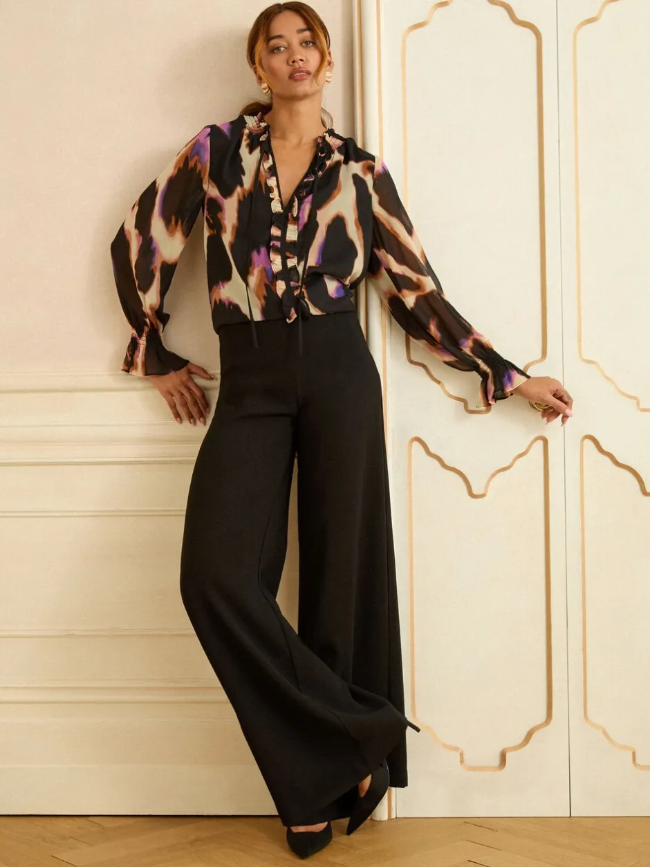 Blouses En Overhemden|Tops En T-Shirts|Love & Roses blouse met lange mouwen en inkeping