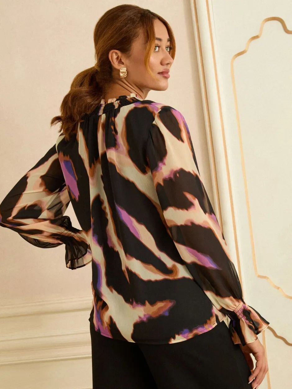 Blouses En Overhemden|Tops En T-Shirts|Love & Roses blouse met lange mouwen en inkeping