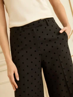 Kostuums En Werkkleding|Love & Roses broek met wijde pijpen en flockprint