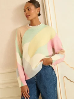 Gebreide Kleding*Love & Roses Cosy Print Knitted Jumper