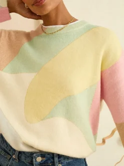Gebreide Kleding*Love & Roses Cosy Print Knitted Jumper