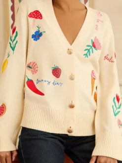 Gebreide Kleding*Love & Roses Embroidered Knitted Cardigan