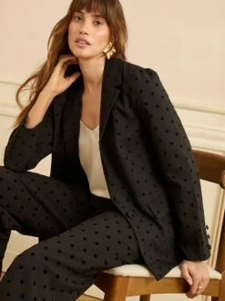 Kostuums En Werkkleding|Love & Roses Flocked Spot Blazer