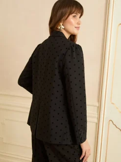 Kostuums En Werkkleding|Love & Roses Flocked Spot Blazer