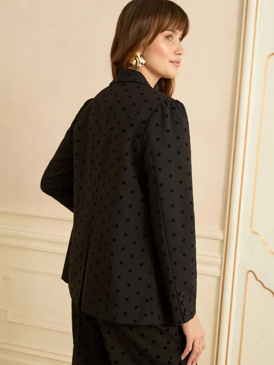 Kostuums En Werkkleding|Love & Roses Flocked Spot Blazer