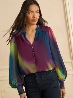 Blouses En Overhemden|Tops En T-Shirts*Love & Roses Long Sleeve Notch Neck Blouse