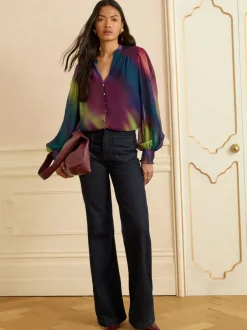 Blouses En Overhemden|Tops En T-Shirts*Love & Roses Long Sleeve Notch Neck Blouse