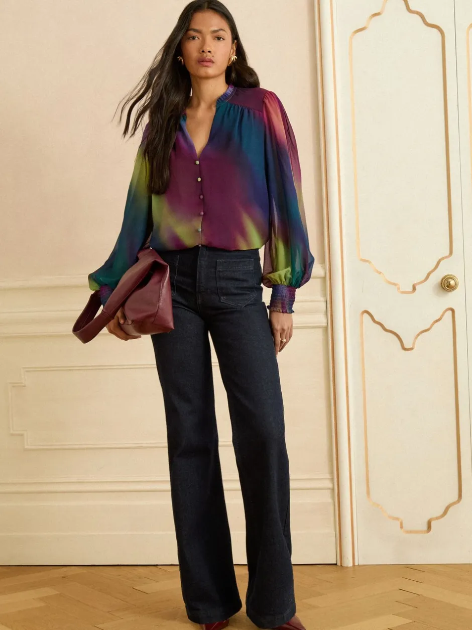 Blouses En Overhemden|Tops En T-Shirts*Love & Roses Long Sleeve Notch Neck Blouse