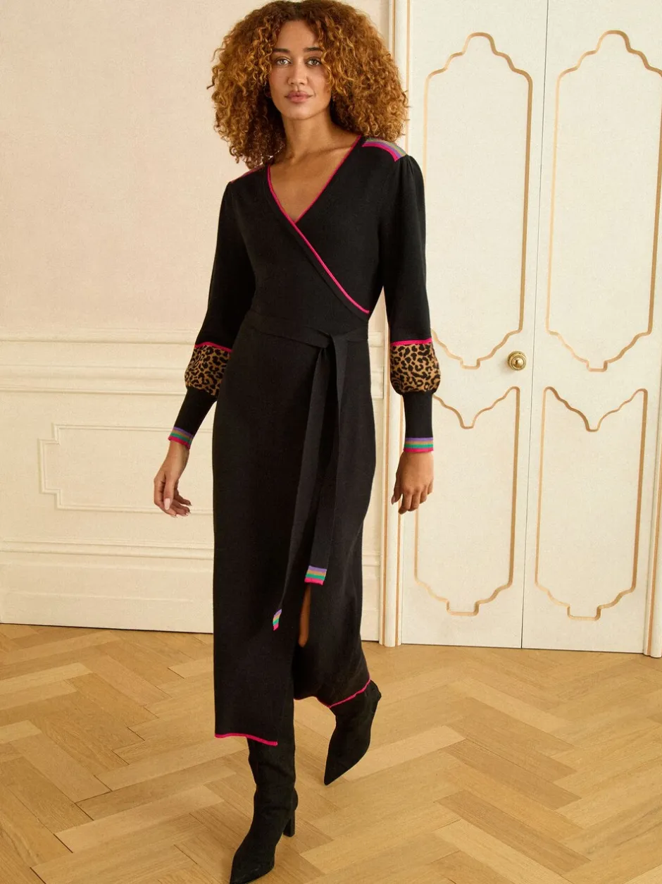 Gebreide Kleding|Jurken|Love & Roses V-Neck Knitted Midi Dress