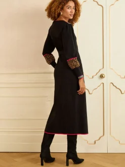 Gebreide Kleding|Jurken|Love & Roses V-Neck Knitted Midi Dress