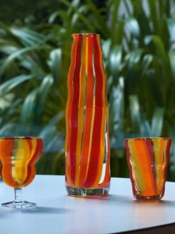 Glas*LSA International Folk Carafe Glass 1L Oranje