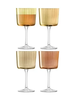 Glas|LSA International Gems Assorted Set van 250ml wijnglazen Barnsteenoranje