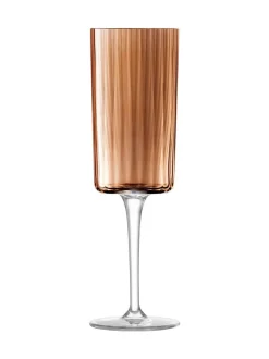Glas|LSA International Gems diverse set van 210ml champagneglazen Barnsteenoranje
