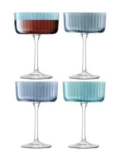 Glas*LSA International Gems diverse set champagnecocktailglazen van 230ml Safier