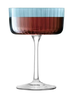 Glas*LSA International Gems diverse set champagnecocktailglazen van 230ml Safier