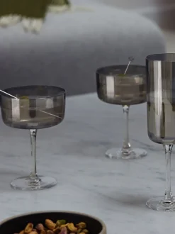 Glas|LSA International Set of 2 Lunar Champagne and Cocktail Glasses 230ml