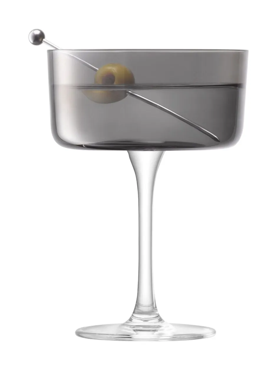 Glas|LSA International Set of 2 Lunar Champagne and Cocktail Glasses 230ml